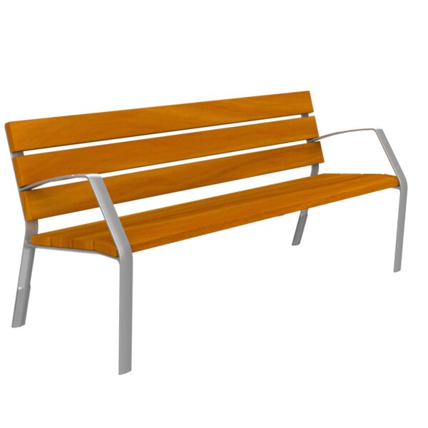 Klupa MODO10 od aluminija i tropskog drva
