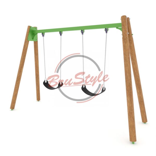 Drvena ljuljačka s 2 sjedala "Wood play" WP312