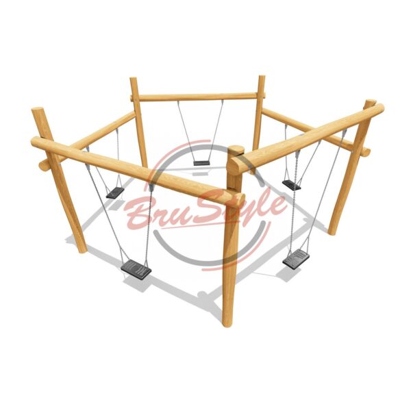 Drvena ljuljačka s 5 sjedala "Wood play" WP313