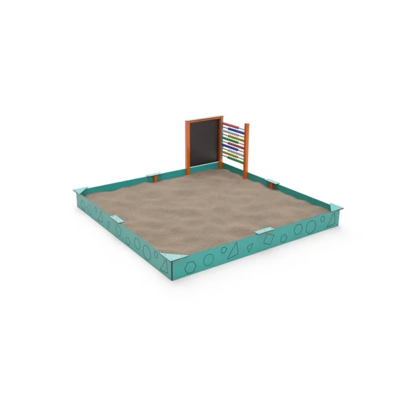 Edukativni pješčanik 3 × 3 m s pločom za crtanje i brojalicom VVZ-PD004